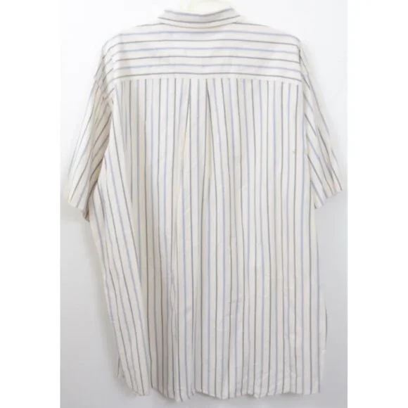 L.L. Bean Men's XXL Tall 100% Cotton Button Down Oxford Shirt Blue Stripe - Picture 3 of 3